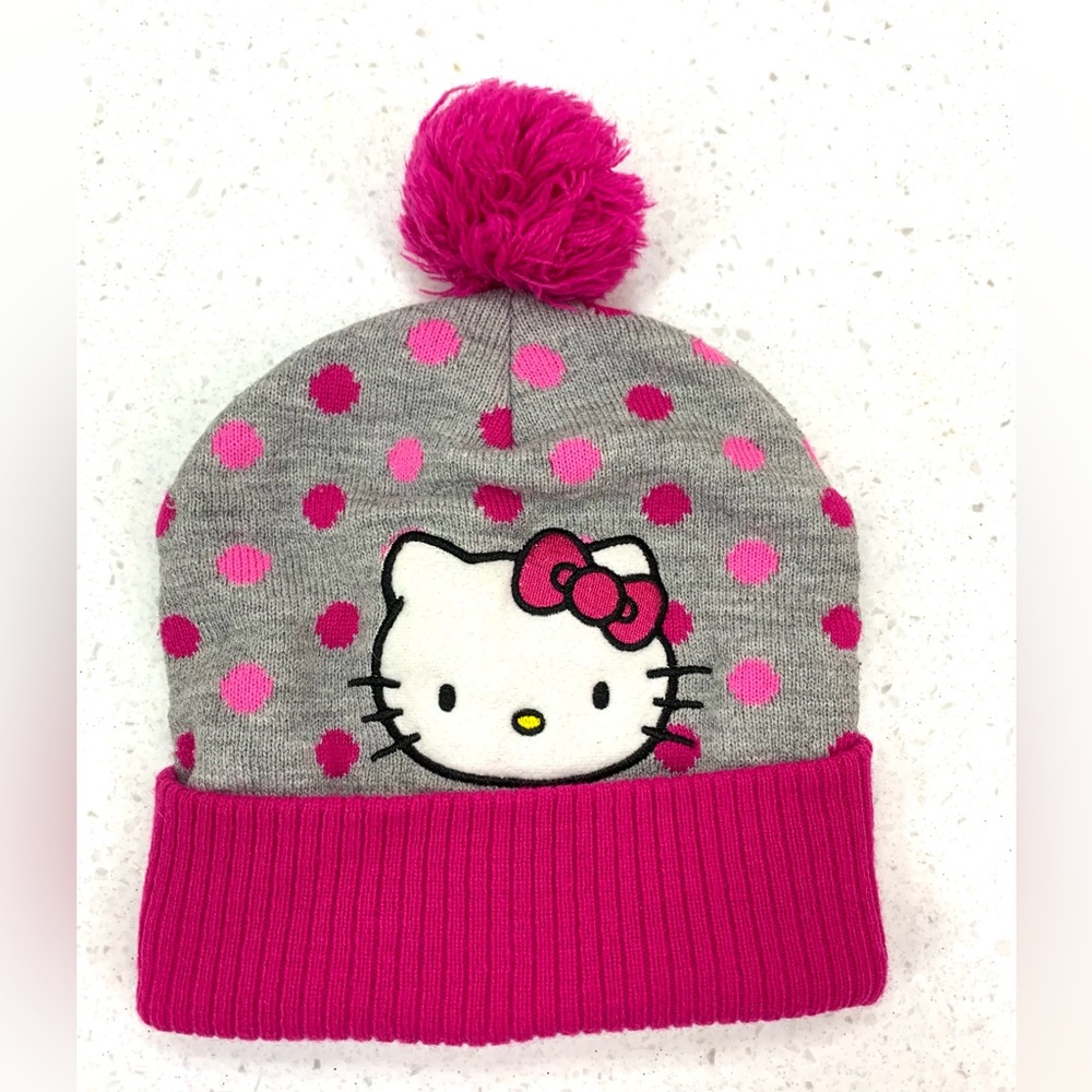 Hello Kitty Pom Pom Hat Winter Hat Pink